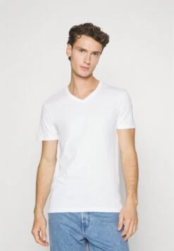 Pier One V Neck Bird Tonal 3 Pack - T-Shirt Basic - Light Brown/White/Dark Blue -Mode Herenkleding Winkel 1f5463f9c0604b97998b18e77595bc5f