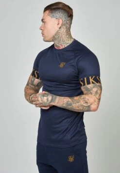 SikSilk Short Sleeve Dynamic Tech - T-Shirt Print - Navy -Mode Herenkleding Winkel 230eb1f2a58d4524a1d8c7267b1bbd0e
