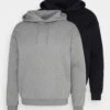 Pier One 2 Pack - Hoodie - Black/Mottled Grey