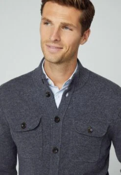 Hackett London Chest Pocket Fb - Vest - Charcoal Grey -Mode Herenkleding Winkel 3f8292551eb54e9fb8a0bb8de2d78521