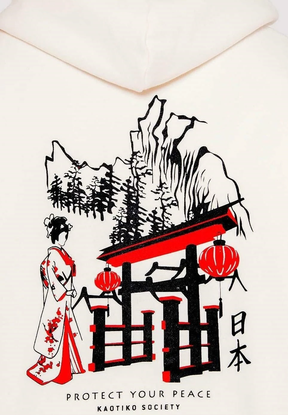 Kaotiko Geisha - Hoodie - Ivory 7 Kaotiko Geisha - Hoodie - Ivory - Afbeelding 5