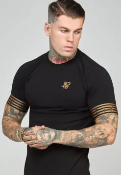 SikSilk Elastic Cuffed- T-Shirt Print - Black -Mode Herenkleding Winkel 5f093d4ac0534cb889a13fb901fc3871