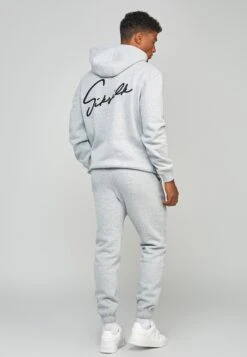 SikSilk Script Embroidery- Hoodie - Grey Marl -Mode Herenkleding Winkel 68ee5bf78a36479cb4371f35acceb5ef
