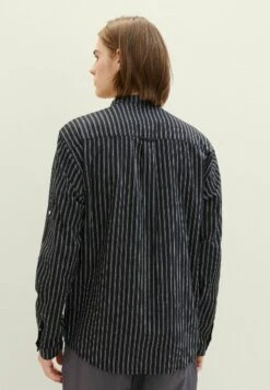 TOM TAILOR Denim Mit Stehkragen - Overhemd - Black Stripe -Mode Herenkleding Winkel 826dbebbfd154998a1aed6ccc5e8a157