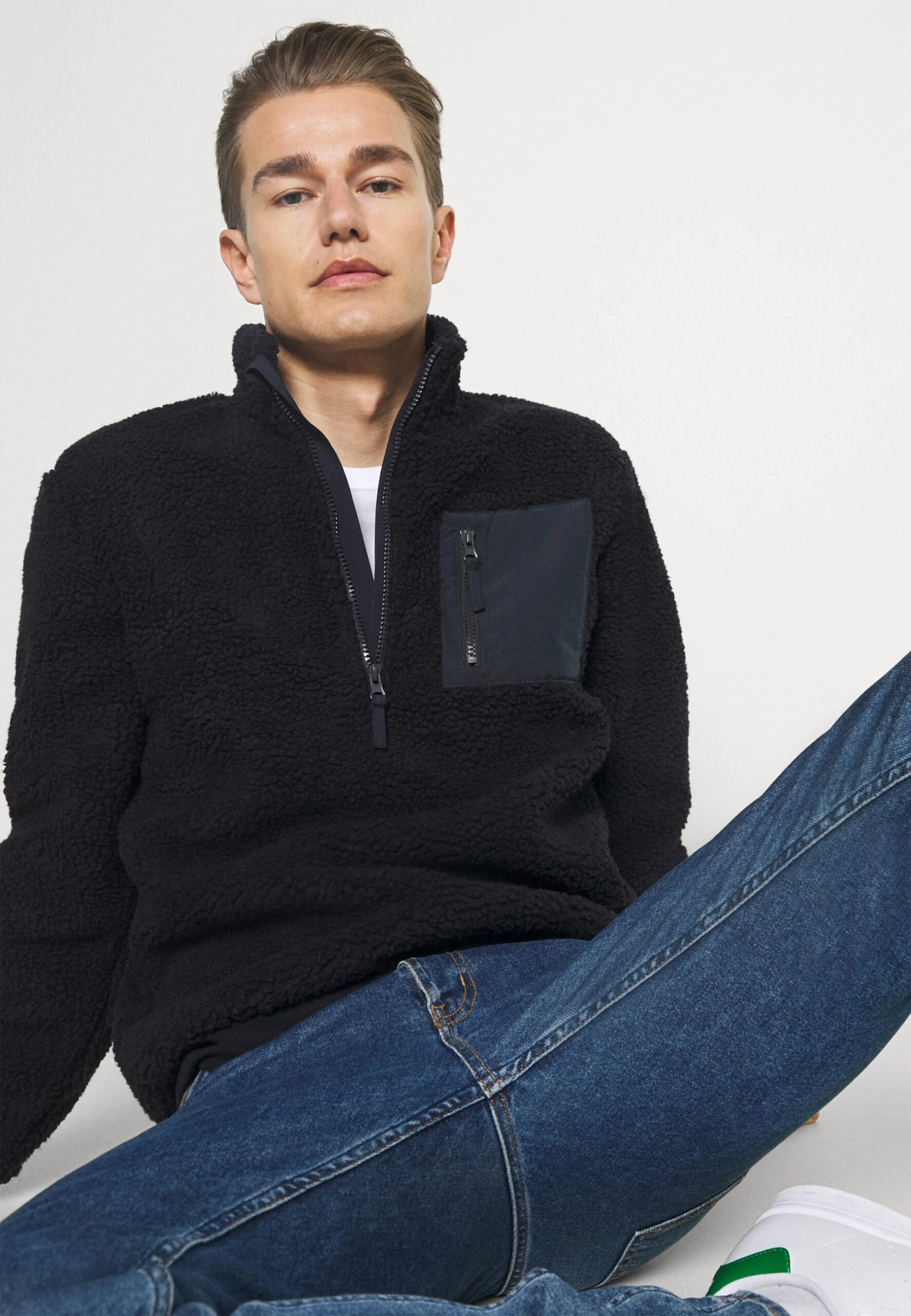 Pier One Fleece Trui - Dark Blue 7 Pier One Fleece Trui - Dark Blue - Afbeelding 5