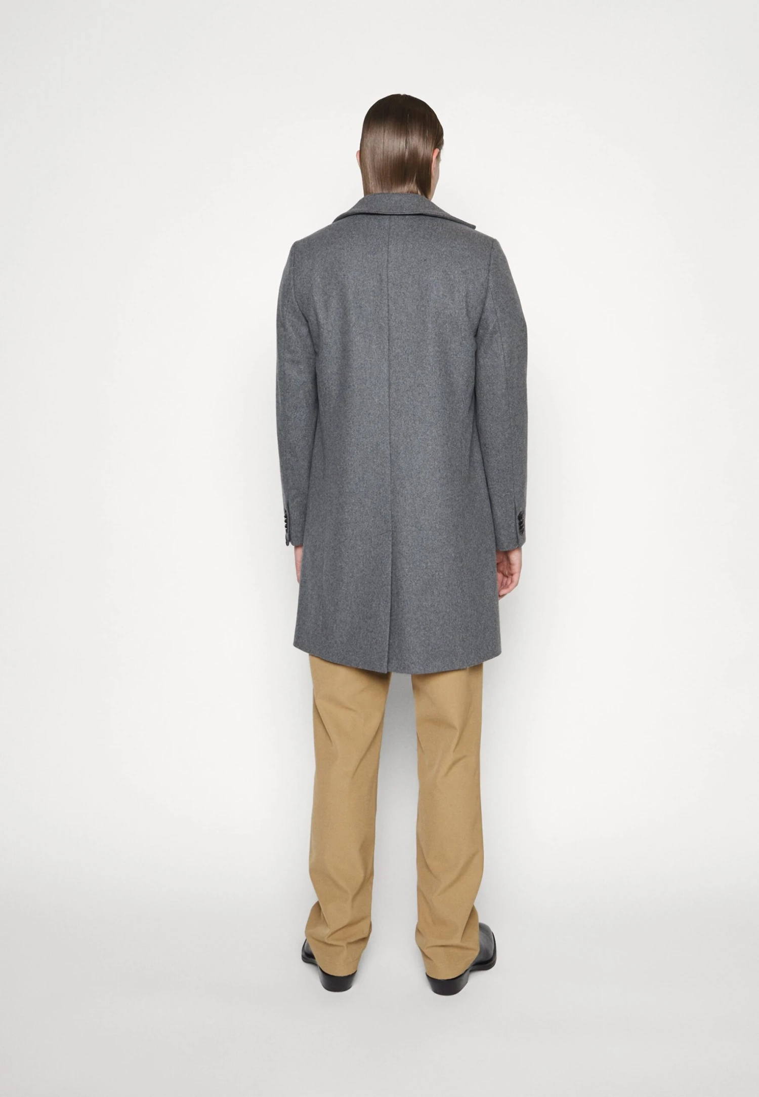J.Lindeberg Holger Melton Coat - Mantel - Mid Grey Melange 6 J.Lindeberg Holger Melton Coat - Mantel - Mid Grey Melange - Afbeelding 4