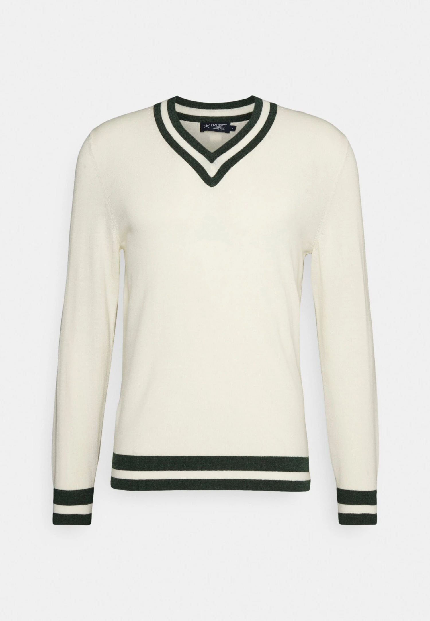 Hackett London Contrast Trim V Neck - Vest - Ecru/Green 6 Hackett London Contrast Trim V Neck - Vest - Ecru/Green - Afbeelding 4