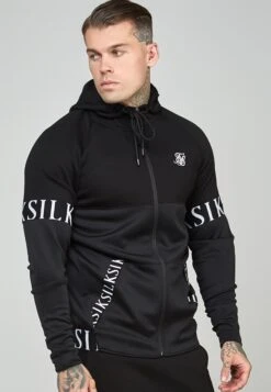 SikSilk Dynmic Zip Through Hoodie - Sweater Met Rits - Black -Mode Herenkleding Winkel aabd325f1c2c4d5983b05f9ebcb2d227