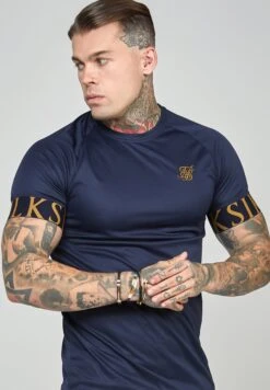 SikSilk Short Sleeve Dynamic Tech - T-Shirt Print - Navy -Mode Herenkleding Winkel bf4d6c707f8142e79e13ed2b6a1aefdf