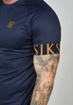 SikSilk Short Sleeve Dynamic Tech - T-Shirt Print - Navy -Mode Herenkleding Winkel bfabb9ce66b34d799dc182419059e819