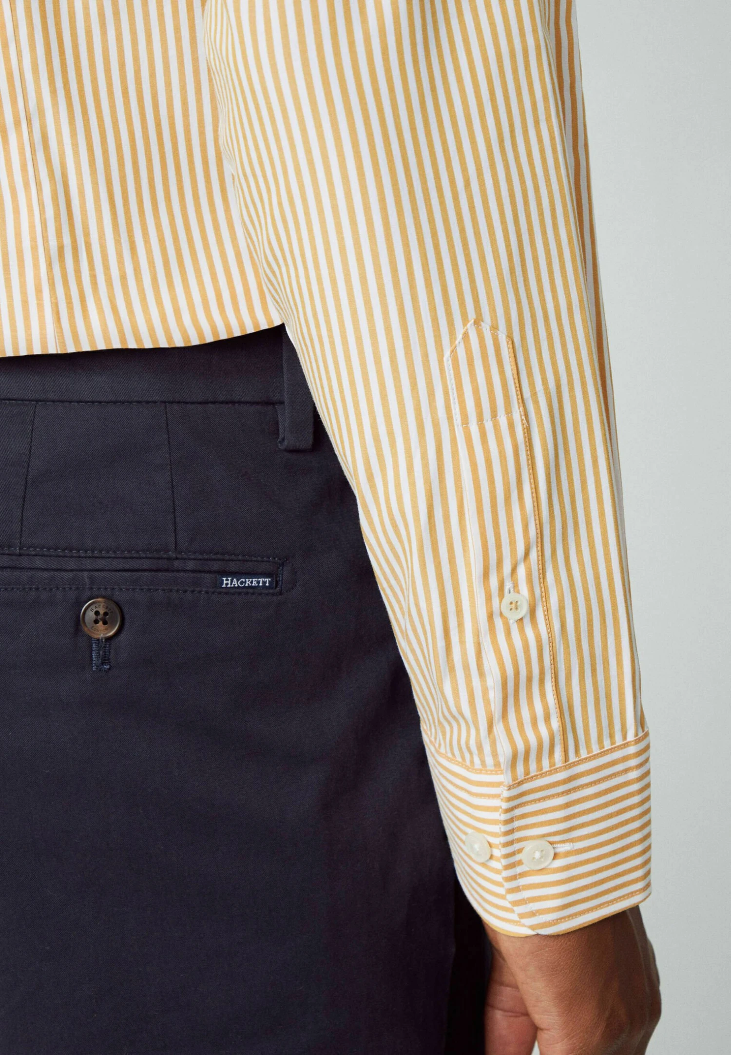 Hackett London Essential Bengal Stripe - Overhemd - White Yelow 7 Hackett London Essential Bengal Stripe - Overhemd - White Yelow - Afbeelding 5