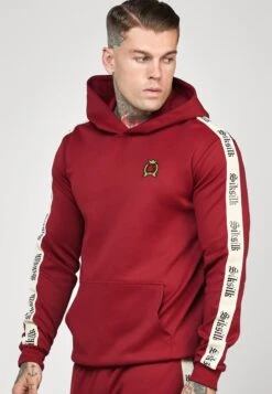 SikSilk Hoodie With Gothic Side Tape - Longsleeve - Burgundy -Mode Herenkleding Winkel ef15ace0df6e443ea1bfa68aae917aeb